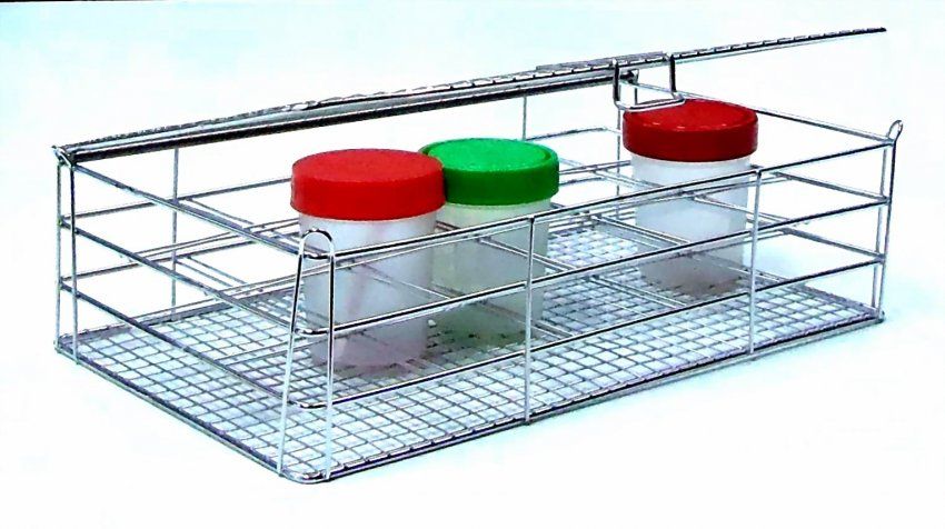 GRADILLAS PARA FRASCOS DE ORINA CON TAPA