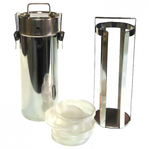 Acero inoxidable AISI 304.




Ref.
Nº Placas Petri
Ø
Alto (mm)


BP1027
Para 10 placas de 80 mm
100
270


BP1041
Para 18 placas de 80 mm
100
410


BP1427
Para 10 placas de 120 mm
140
270


BP1441
Para 18 placas de 120 mm
140
410