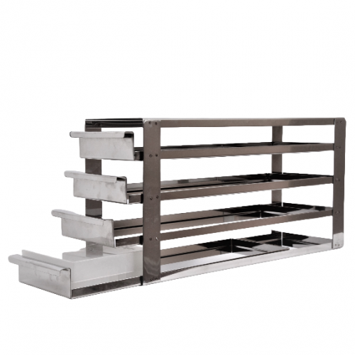 RACKS CON BANDEJAS EXTRAIBLES PARA CAJAS DE HASTA 135X135 MM