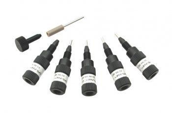 El diseño exclusivo de OPTI PAK integra un soporte de PEEK con un vástago autoajustable que proporciona una interfaz fluida con cualquier puerto de inyector estándar 10 32 y garantiza una conexión sin volumen muerto.

El kit incluye 5 soportes desechables surtidos de 10 32 y cartuchos a su elección.
Uso adecuado con con cualquier técnica de captura LC.






REF.
CAPACIDAD
TASA CARGA 
VOLUMEN CAMA
FASE


10 03328 TA
0.5µL
1.25 5µL/min
12µL
C18


10 03328 TB
0.5µL
1.25 5µL/min
12µL
C18 AQ


10 03328 TC
0.5µL
1.25 5µL/min
12µL
C8


10 03328 TD
0.5µL
1.25 5µL/min
12µL
C4


10 03328 TE
0.5µL
1.25 5µL/min
12µL
SCX


10 03328 TF
0.5µL
1.25 5µL/min
12µL
SAX


10 03328 TG
0.5µL
1.25 5µL/min
12µL
DVB


10 03328 ES
0.5µL
1.25 5µL/min
12µL
Custom


10 03324 TA
1µL
2.5 10µL/min
0.25µL
C18


10 03324 TB
1µL
2.5 10µL/min
0.25µL
C18 AQ


10 03324 TC
1µL
2.5 10µL/min
0.25µL
C8


10 03324 TD
1µL
2.5 10µL/min
0.25µL
C4


10 03324 TE
1µL
2.5 10µL/min
0.25µL
SCX


10 03324 TF
1µL
2.5 10µL/min
0.25µL
SAX


10 03324 TG
1µL
2.5 10µL/min
0.25µL
DVB


10 03324 ES
1µL
2.5 10µL/min
0.25µL
Custom


10 03317 TA
2µL
5 20µL/min
0.5µL
C18


10 03317 TB
2µL
5 20µL/min
0.5µL
C18 AQ


10 03317 TC
2µL
5 20µL/min
0.5µL
C8


10 03317 TD
2µL
5 20µL/min
0.5µL
C4


10 03317 TE
2µL
5 20µL/min
0.5µL
SCX


10 03317 TF
2µL
5 20µL/min
0.5µL
SAX


10 03317 TG
2µL
5 20µL/min
0.5µL
DVB


10 03317 ES
2µL
5 20µL/min
0.5µL
Custom


10 03229 TA
8µL
20 80µL/min
2µL
C18


10 03229 TB
8µL
20 80µL/min
2µL
C18 AQ


10 03229 TC
8µL
20 80µL/min
2µL
C8


10 03229 TD
8µL
20 80µL/min
2µL
C4


10 03229 TE
8µL
20 80µL/min
2µL
SCX


10 03229 TF
8µL
20 80µL/min
2µL
AXB


10 03229 TG
8µL
20 80µL/min
2µL
DVS


10 03229 ES
8µL
20 80µL/min
2µL
Custom


10 03233 TA
20µL
50 200µL/min
5µL
C18


10 03233 TB
20µL
50 200µL/min
5µL
C18 AQ


10 03233 TC
20µL
50 200µL/min
5µL
C8


10 03233 TD
20µL
50 200µL/min
5µL
C4


10 03233 TE
20µL
50 200µL/min
5µL
SCX


10 03233 TF
20µL
50 200µL/min
5µL
AXB


10 03233 TG
20µL
50 200µL/min
5µL
DVS


10 03233 ES
20µL
50 200µL/min
5µL
Custom