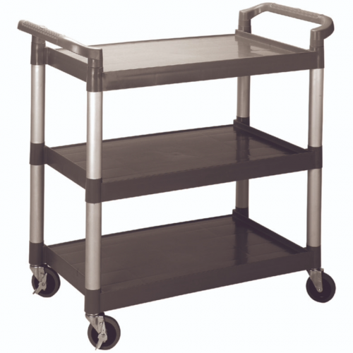 Bandejas de plástico.
Tres baldas.
Dos ruedas con frenos.
Carga 120 kg.






Ref.
Dimensiones (mm)


CP3075
1030x490x950