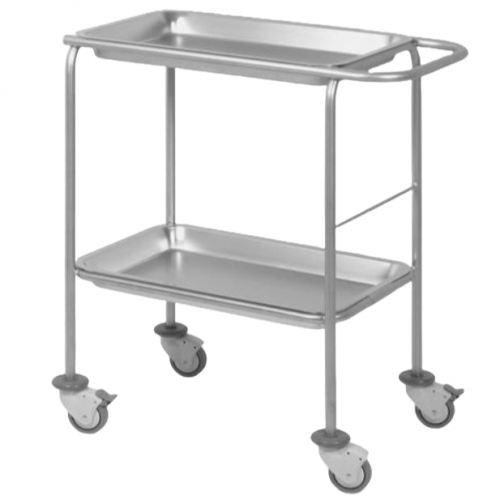 Acero inoxidable AISI 304.
Dos bandejas desmontables.
Ruedas con parachoques.
Dos ruedas con frenos.






Ref.
Ruedas Ø (mm)
Bandejas (mm)
Dimensiones (mm)


CB3090
75
600x400x60
720x400x800